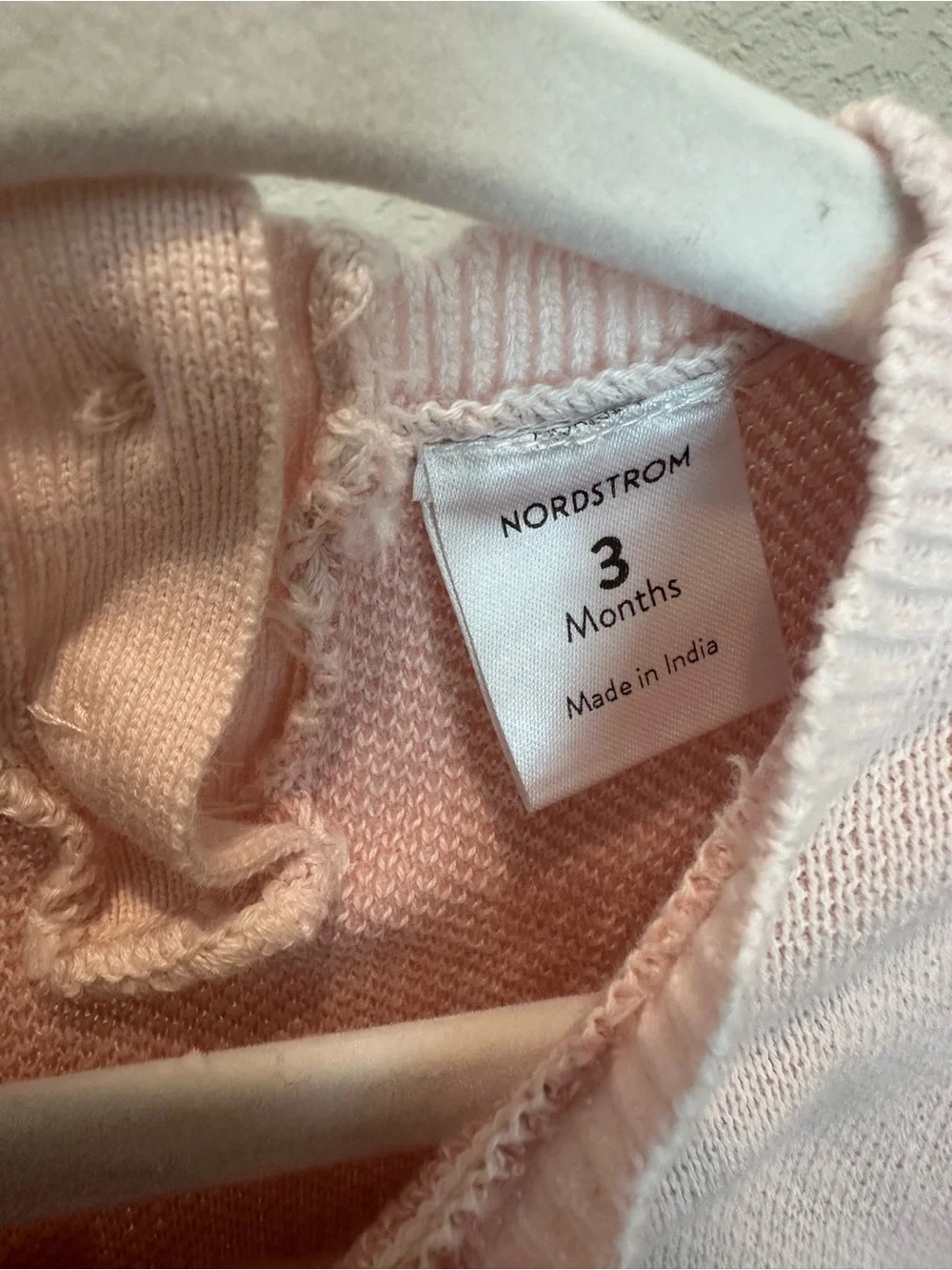 Nordstrom Light Pink Knit One-Piece with Bow Motif